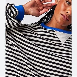 Free People Classic Oversized Striped Crewneck - Medium